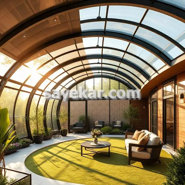 سقف هلالی حیاط خلوت لوکس در تهران
